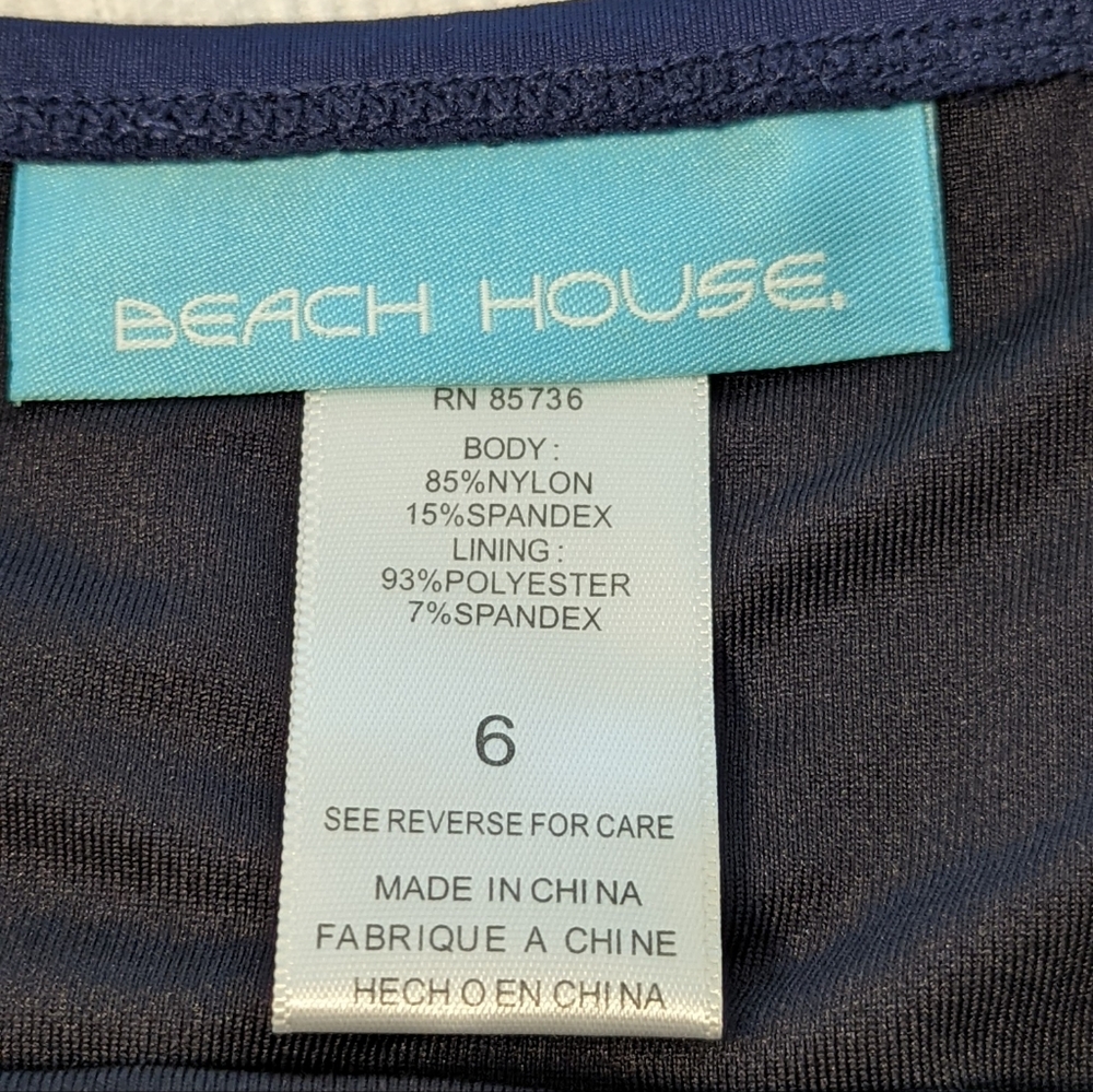 Beach House Navy Pleated Swim Bottom - Picture 4 of 4